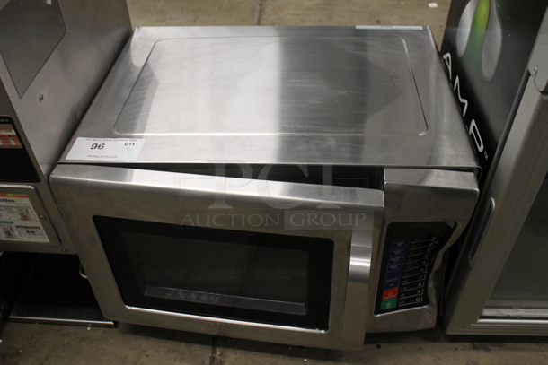 Waring WMO120 Stainless Steel Commercial Countertop Microwave Oven. 208-230 Volts, 1 Phase.  - Image 1 of 7