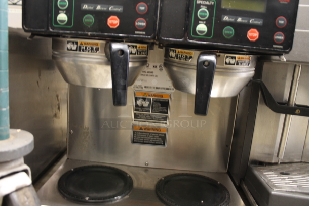 2014 Bunn AXIOM 2/2 TWIN Stainless Steel Commercial Countertop 4 Burner Coffee Machine w/ 2 Stainless Steel Brew Baskets. 120/208-240 Volts, 1 Phase.  - Image 3 of 5