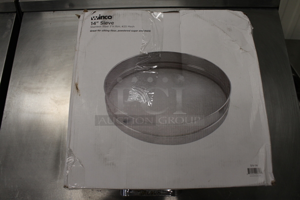 3 BRAND NEW IN BOX! Winco Stainless Steel Sieves; 12", 14", 16". 3 Times Your Bid! - Image 6 of 11