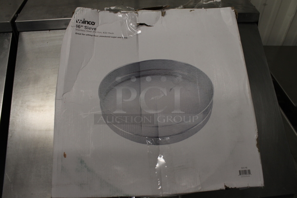 3 BRAND NEW IN BOX! Winco Stainless Steel Sieves; 12", 14", 16". 3 Times Your Bid! - Image 9 of 11