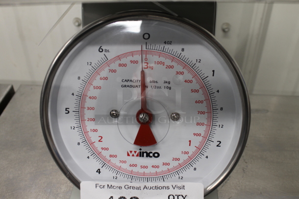 BRAND NEW SCRATCH AND DENT! Winco Metal 6 Pound Food Portioning Scale. - Image 5 of 6