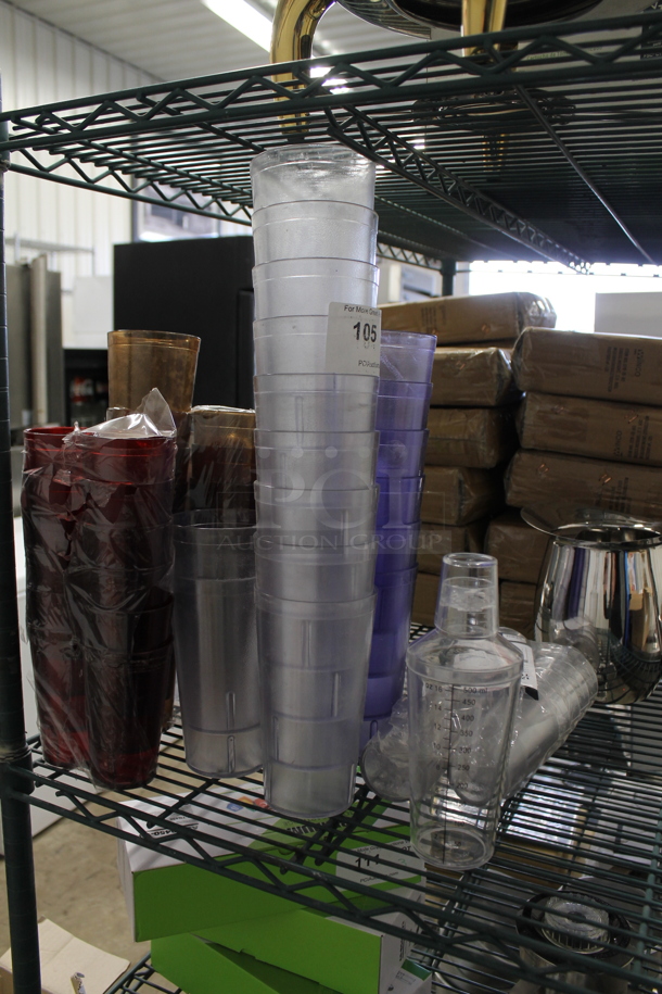 ALL ONE MONEY! Lot of Various Items Including Poly Beverage Tumblers and Stainless Steel Pitcher - Image 1 of 5