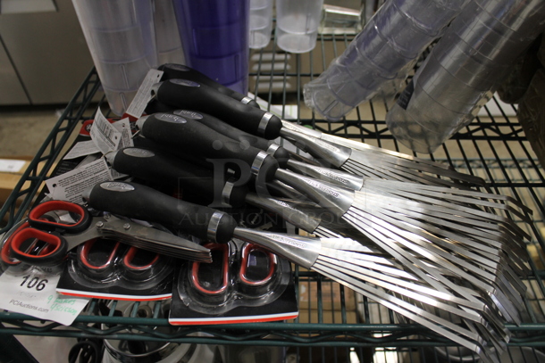 ALL ONE MONEY! Lot of Various BRAND NEW Items Including 9 Rakes and 4 Scissors - Image 1 of 7
