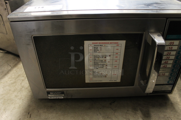 Sharp R-23GT Stainless Steel Commercial Countertop Microwave Oven. 208/240 Volts, 1 Phase.  - Image 2 of 6