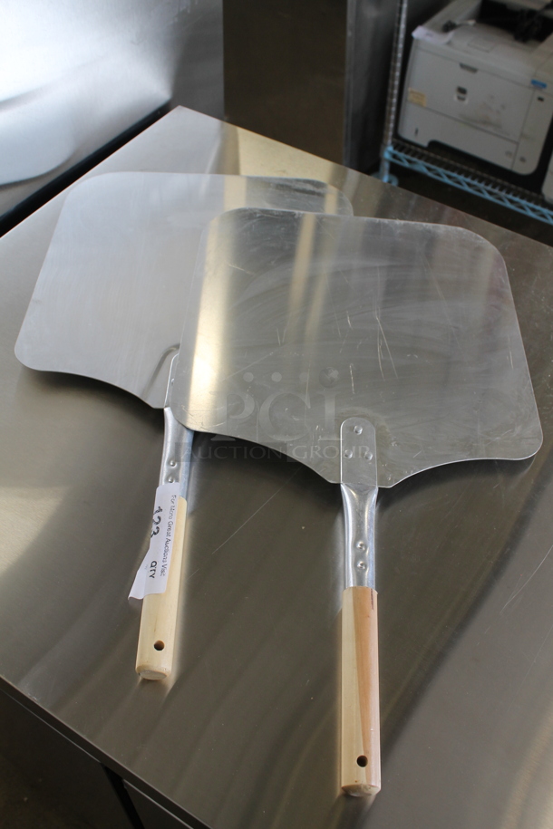 2 BRAND NEW! Stainless Steel Pizza Peels. 2 Times Your Bid! - Image 1 of 3