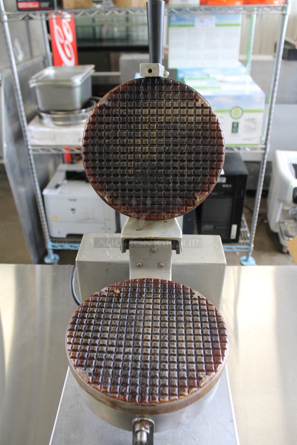 Stainless Steel Commercial Countertop Waffle Cone Press. 120 Volts, 1 Phase. Tested and Working! - Image 5 of 6