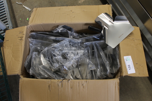 Box of Approximately 50 BRAND NEW! Stainless Steel Fry Scoopers. - Image 1 of 5