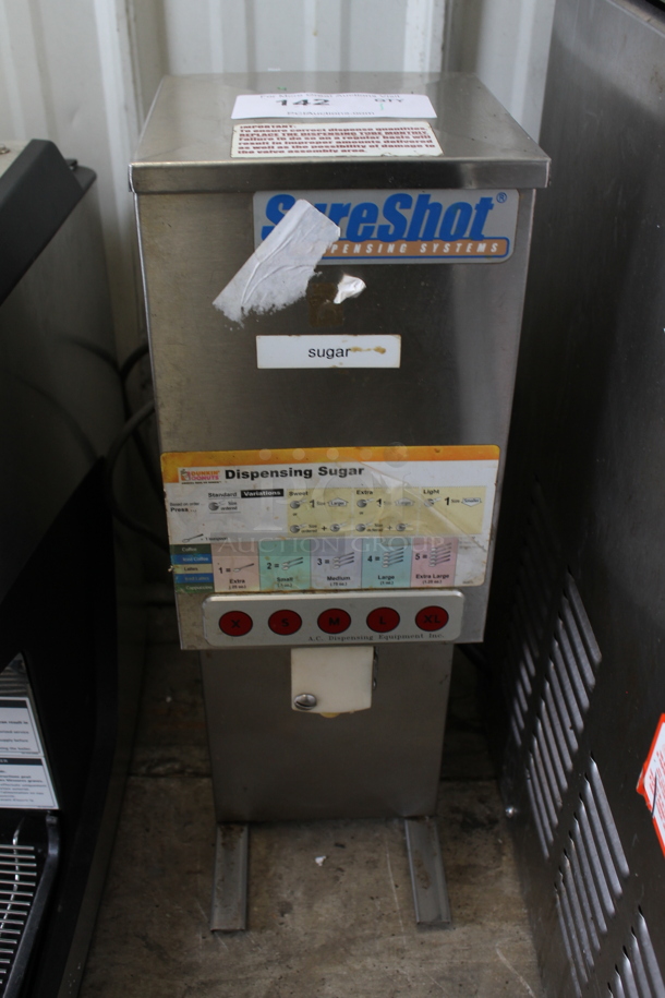 Sure Shot Stainless Steel Commercial Countertop Sugar Dispenser.  - Image 1 of 5