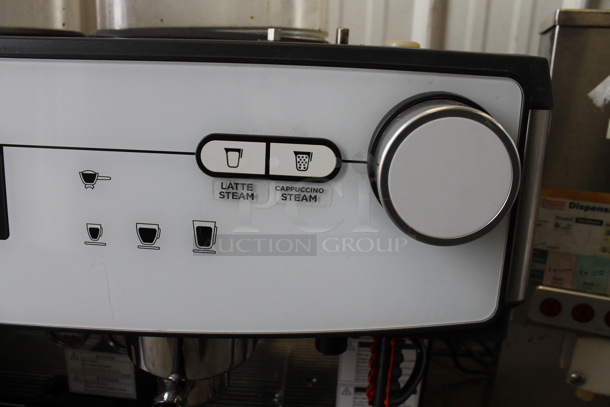 Schaerer Barista Metal Commercial Countertop 2 Group Espresso Machine w/ 3 Portafilters, 2 Hoppers and 2 Steam Wands. 208/240 Volts, 1 Phase.
 - Image 6 of 9