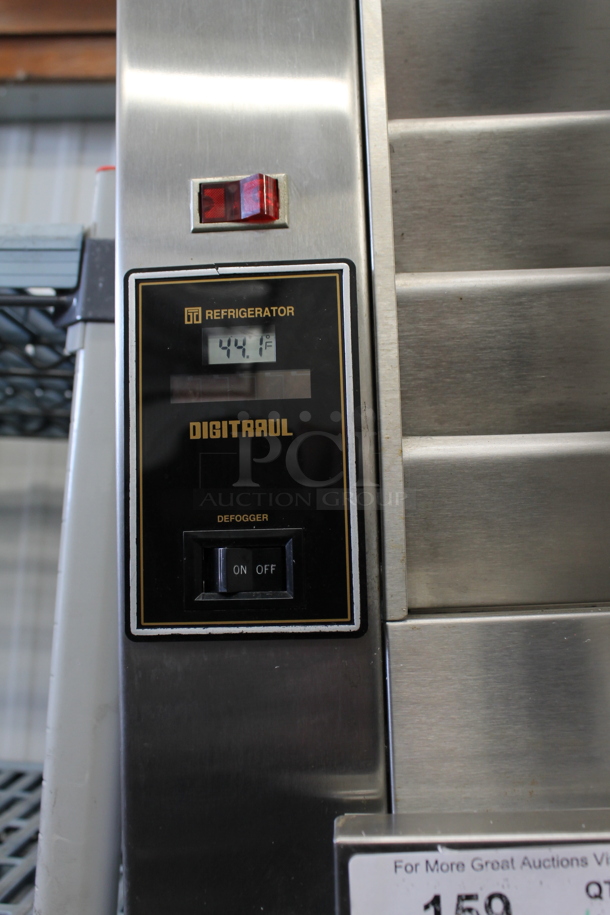Traulsen Stainless Steel Commercial 4 Half Size Door Reach In Cooler w/ Metal Racks. Tested and Powers On But Does Not Get Cold - Image 2 of 6