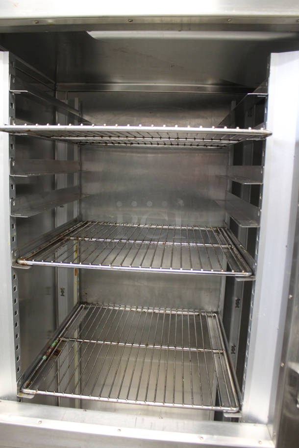 Traulsen Stainless Steel Commercial 4 Half Size Door Reach In Cooler w/ Metal Racks. Tested and Powers On But Does Not Get Cold - Image 6 of 6