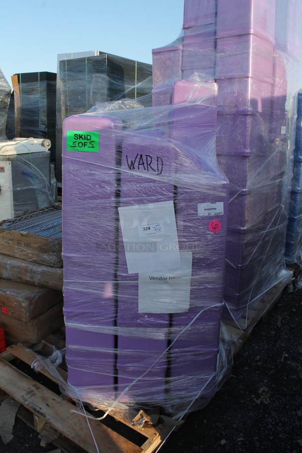 PALLET LOT! 24 BRAND NEW! Baker's Mark 176IBM3BPR Purple 10 Gallon / 160 Cup Purple Allergen-Free Ingredient Bin. 24 Times Your Bid! - Image 2 of 4
