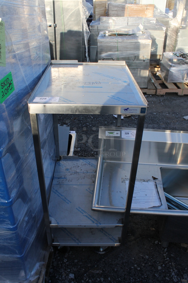BRAND NEW SCRATCH AND DENT! Mustang Fabricating Stainless Steel Equipment Stand w/ 2 Under Shelves.  - Image 1 of 5