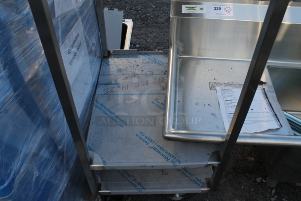 BRAND NEW SCRATCH AND DENT! Mustang Fabricating Stainless Steel Equipment Stand w/ 2 Under Shelves.  - Image 4 of 5