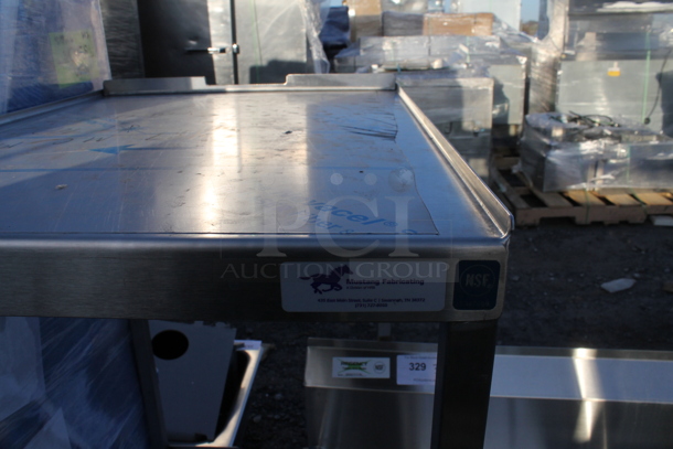 BRAND NEW SCRATCH AND DENT! Mustang Fabricating Stainless Steel Equipment Stand w/ 2 Under Shelves.  - Image 5 of 5