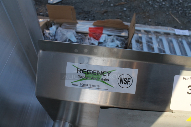 BRAND NEW SCRATCH AND DENT! Regency 600S41818218 Stainless Steel Commercial 4 Bay Sink w/ Dual Drain Boards. No Legs. Bays 18x18x14. Drain Boards 16.5x19.5 - Image 6 of 6