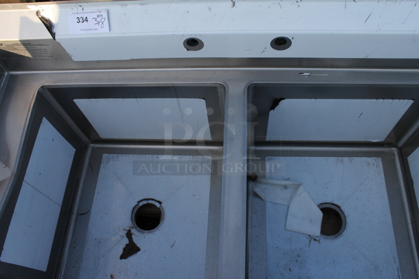 BRAND NEW SCRATCH AND DENT! Eagle S14-20-2-18R-SL Stainless Steel Commercial 2 Bay Sink w/ Right Drain Board. No Legs. Bays 20x20x14. Drain Boards 18x23 - Image 4 of 5