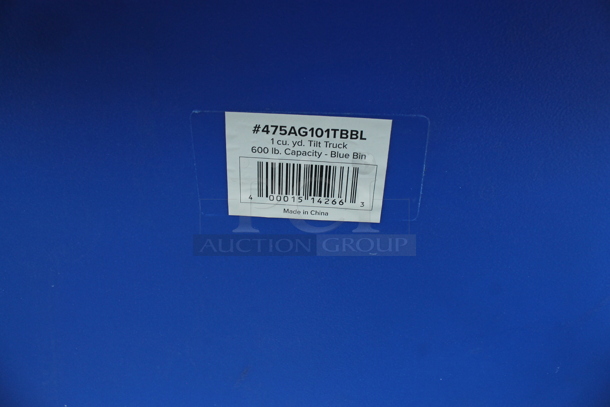 BRAND NEW SCRATCH AND DENT! Lavex 475AG101TBBL Blue Poly 1 cu. yd. Tilt Truck. 600 Pound Capacity.  - Image 4 of 4