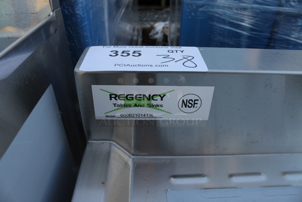 BRAND NEW SCRATCH AND DENT! Regency 600B2101413L Stainless Steel 2 Bay Underbar Sink with One Drainboard - 36" x 18 3/4" - Left Drainboard - Image 5 of 5