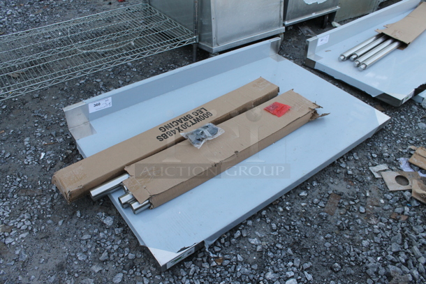 BRAND NEW SCRATCH AND DENT! Regency 600WT30X48BS 30" x 48" 16-Gauge 304 Stainless Steel Commercial Open Base Work Table with 4" Backsplash - Image 3 of 5