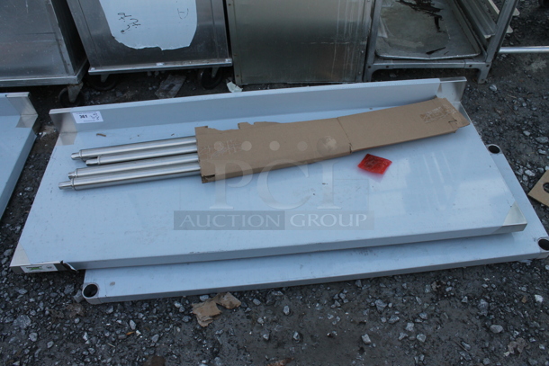 BRAND NEW SCRATCH AND DENT! Regency 600TSB2460S 24" x 60" 16-Gauge Stainless Steel Commercial Work Table with 4" Backsplash and Undershelf - Image 2 of 4