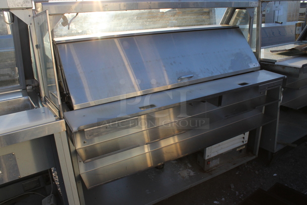 Duke Metal Commercial Subway Sandwich Make Line Prep Line  w/ Lowering Sneeze Guard and Stainless Steel Drop In Bins. 120 Volts, 1 Phase.  - Image 4 of 6