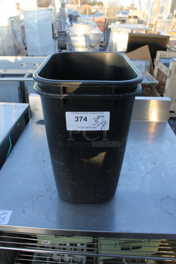 2 Black Poly Trash Cans. 2 Times Your Bid! - Image 2 of 3