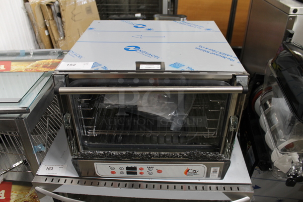 Cooking Performance Group CPG 351COHD3A Stainless Steel Commercial Countertop Electric Powered Half Size Convection Oven. See Pictures For Damage Including Missing Glass Door Pane. 110 Volt, 1 Phase. Tested and Working! - Image 1 of 5