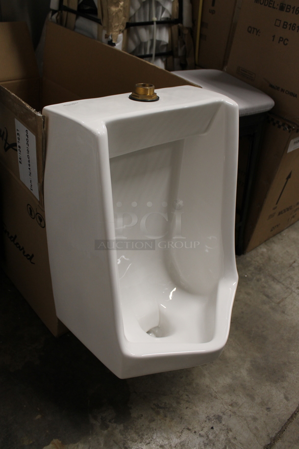 BRAND NEW SCRATCH AND DENT! American Standard Lynbrook 6601012.020 Vitreous China Blowout Urinal with Top Spud Inlet.  - Image 3 of 7