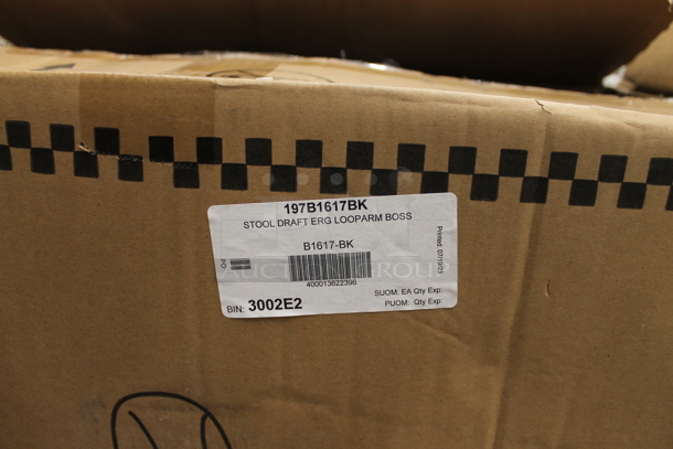 BRAND NEW SCRATCH AND DENT! Boss B1617-BK Black Drafting Stool with Footring and Loop Arms - Image 3 of 5