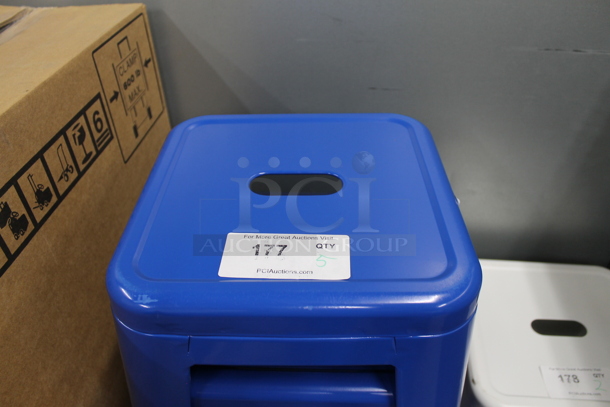 5 BRAND NEW SCRATCH AND DENT! Blue Metal Tolix Style Bar Stool. 5 Times Your Bid! - Image 4 of 4