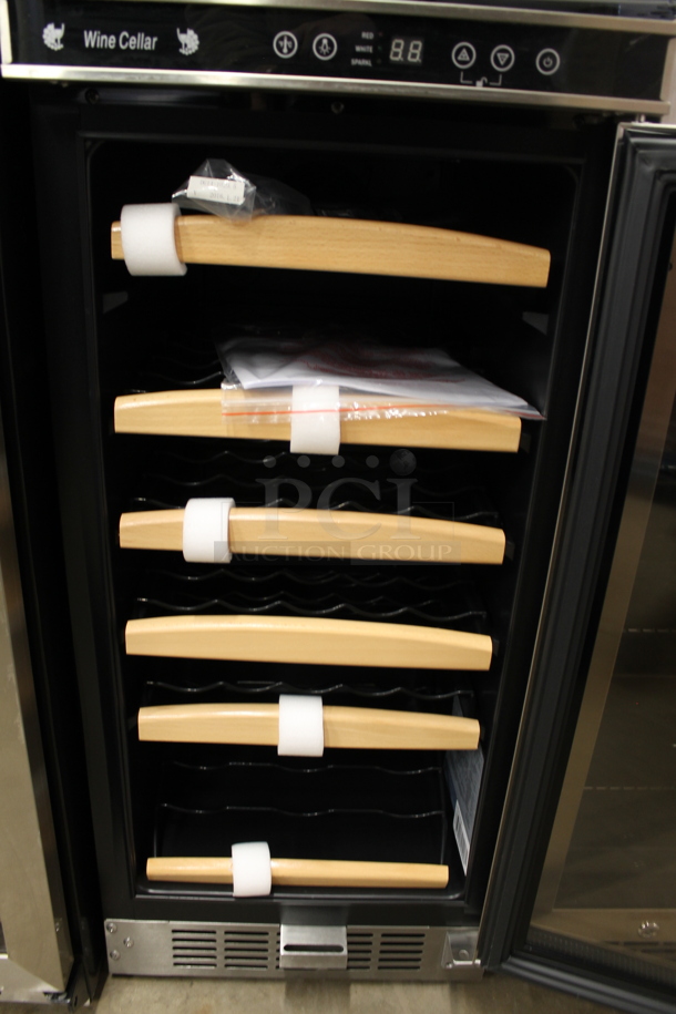 BRAND NEW SCRATCH AND DENT! Avanti WC1500DSS 15 Inch Built-in Wine Cooler with 30-Bottle Capacity, Digital Control Panel, 5 Slide-Out Shelves, Interior LED Lighting and Security Lock. 115 Volts, 1 Phase. Tested and Working! - Image 4 of 5