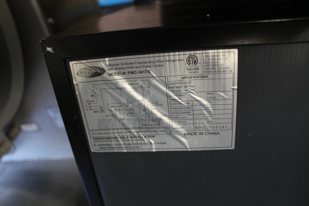 BRAND NEW SCRATCH AND DENT! Whynter FWC-341TS Metal 34 Bottle Freestanding Wine Cooler Merchandiser w/ Display Shelf and Digital Control. 115 Volts, 1 Phase. Tested and Working! - Image 4 of 4