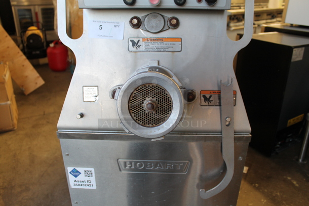 2019 Hobart MG2032 Metal Commercial Floor Style Electric Powered Meat Grinder w/ Foot Pedal on Commercial Casters. 208 Volts, 3 Phase. - Image 5 of 10