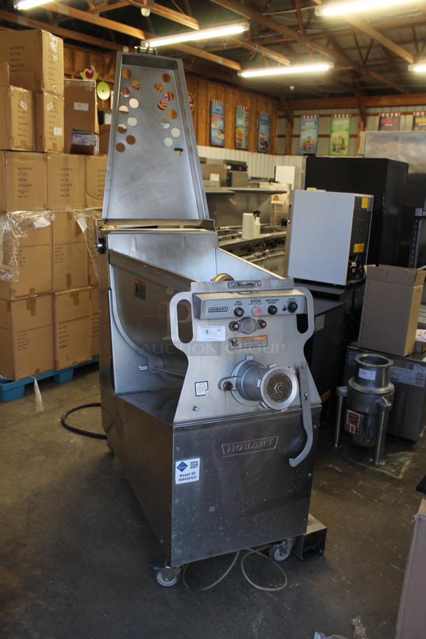 2019 Hobart MG2032 Metal Commercial Floor Style Electric Powered Meat Grinder w/ Foot Pedal on Commercial Casters. 208 Volts, 3 Phase. - Image 10 of 10