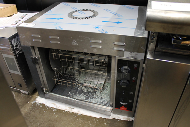 BRAND NEW SCRATCH AND DENT! Vollrath CGA 8008 40704 Stainless Steel Commercial Countertop Electric Powered Rotisserie Oven. See Pictures For Broken Glass Door. 208/240 Volts, 1 Phase.  - Image 1 of 3