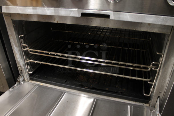Black Diamond Stainless Steel Commercial Natural Gas Powered 10 Burner Range w/ 2 Ovens and Back Splash.  - Image 5 of 8