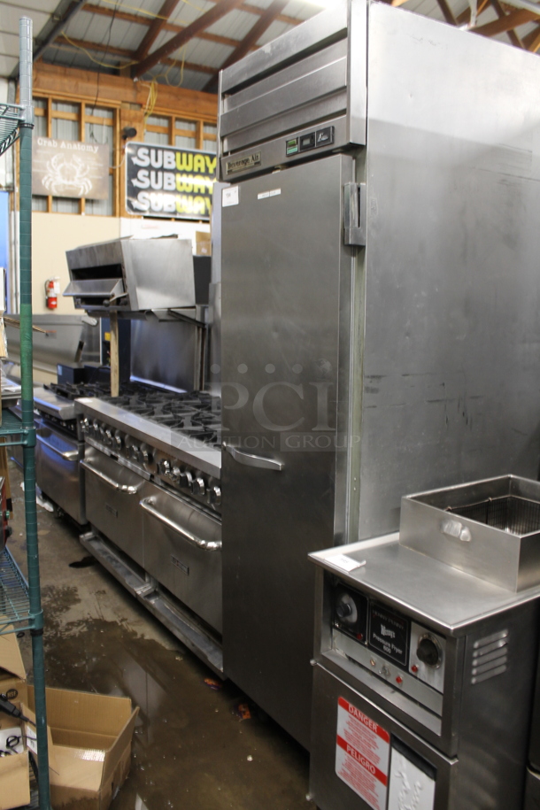 Beverage Air ER21-1AS Stainless Steel Commercial Single Door Reach In Cooler on Commercial Casters. 115 Volts, 1 Phase. Tested and Powers On But Does Not Get Cold - Image 1 of 6