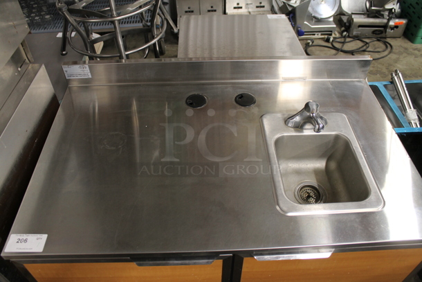 Duke SUBPS-48-R M Stainless Steel Commercial Counter w/ Bay and 2 Wood Pattern Doors.  - Image 2 of 5