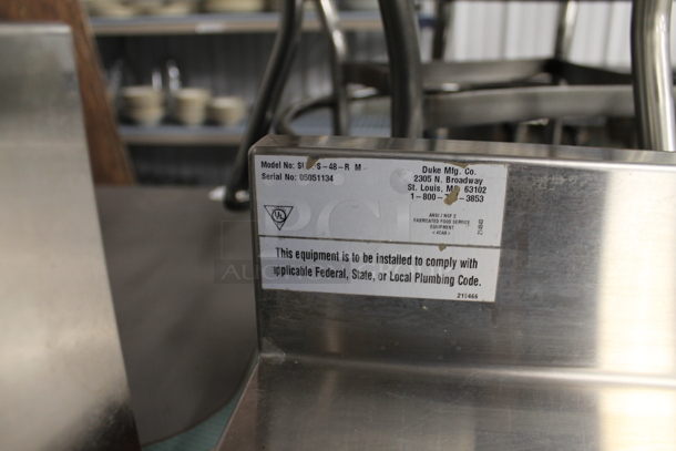 Duke SUBPS-48-R M Stainless Steel Commercial Counter w/ Bay and 2 Wood Pattern Doors.  - Image 3 of 5
