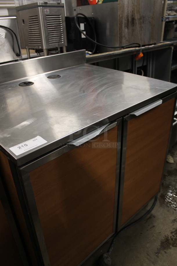 Duke SUB-P-36M Stainless Steel Commercial 2 Door Counter w/ Back Splash.  - Image 1 of 6