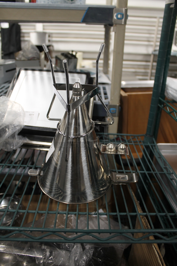 BRAND NEW SCRATCH AND DENT! Stainless Steel Funnel on Stand. - Image 3 of 5