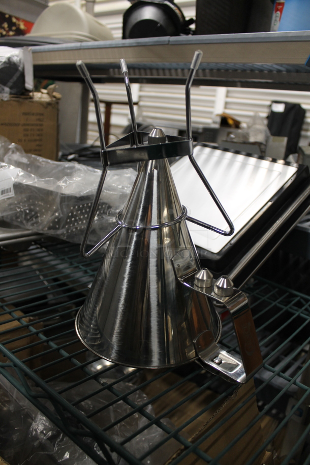 BRAND NEW SCRATCH AND DENT! Stainless Steel Funnel on Stand. - Image 4 of 5