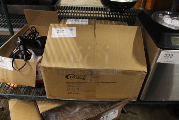 12 BRAND NEW SCRATCH AND DENT! Choice 69032SANGD 32 oz. Amber SAN Plastic Beverage Pitcher. 12 Times Your Bid! - Image 2 of 5
