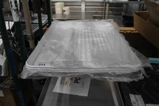 3 BRAND NEW SCRATCH AND DENT! Baker's Mark 407BUNFULLWH Full Size 18 Gauge Non-Stick 18" x 26" White Wire in Rim Aluminum Bun / Sheet Pan / Tray. 3 Times Your Bid! - Image 2 of 4