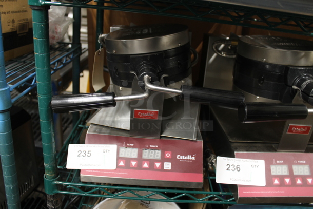 BRAND NEW SCRATCH AND DENT! Estella 348WSMXS2A Stainless Steel Commercial Countertop Stacked Waffle Maker. 120 Volts, 1 Phase. Tested and Working! - Image 2 of 5