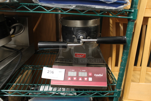 BRAND NEW SCRATCH AND DENT! Estella 348WBMXS2A WBMXS2A Stainless Steel Commercial Countertop Stacked Belgian Waffle Maker. 120 Volts, 1 Phase. Tested and Working! - Image 2 of 5