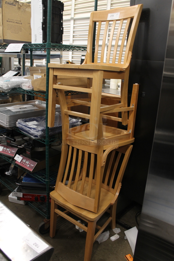 3 BRAND NEW SCRATCH AND DENT! Wooden Dining Height Chairs. 3 Times Your Bid! - Image 2 of 3
