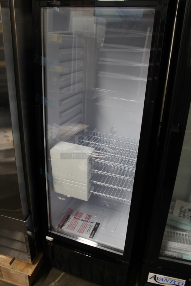 BRAND NEW SCRATCH AND DENT! KoolMore MDR-9CP Metal Commercial Single Door Reach In Cooler Merchandiser w/ Poly Coated Racks. 115 Volts, 1 Phase. Tested and Working! - Image 3 of 5