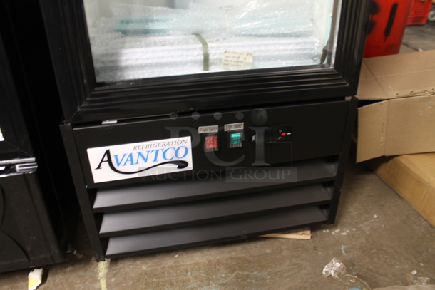 BRAND NEW SCRATCH AND DENT! 2023 Avantco 178GDC10HCB Stainless Steel Commercial Single Door Reach In Cooler Merchandiser w/ Poly Coated Racks. 115 Volts, 1 Phase.  Tested and Working! - Image 4 of 6